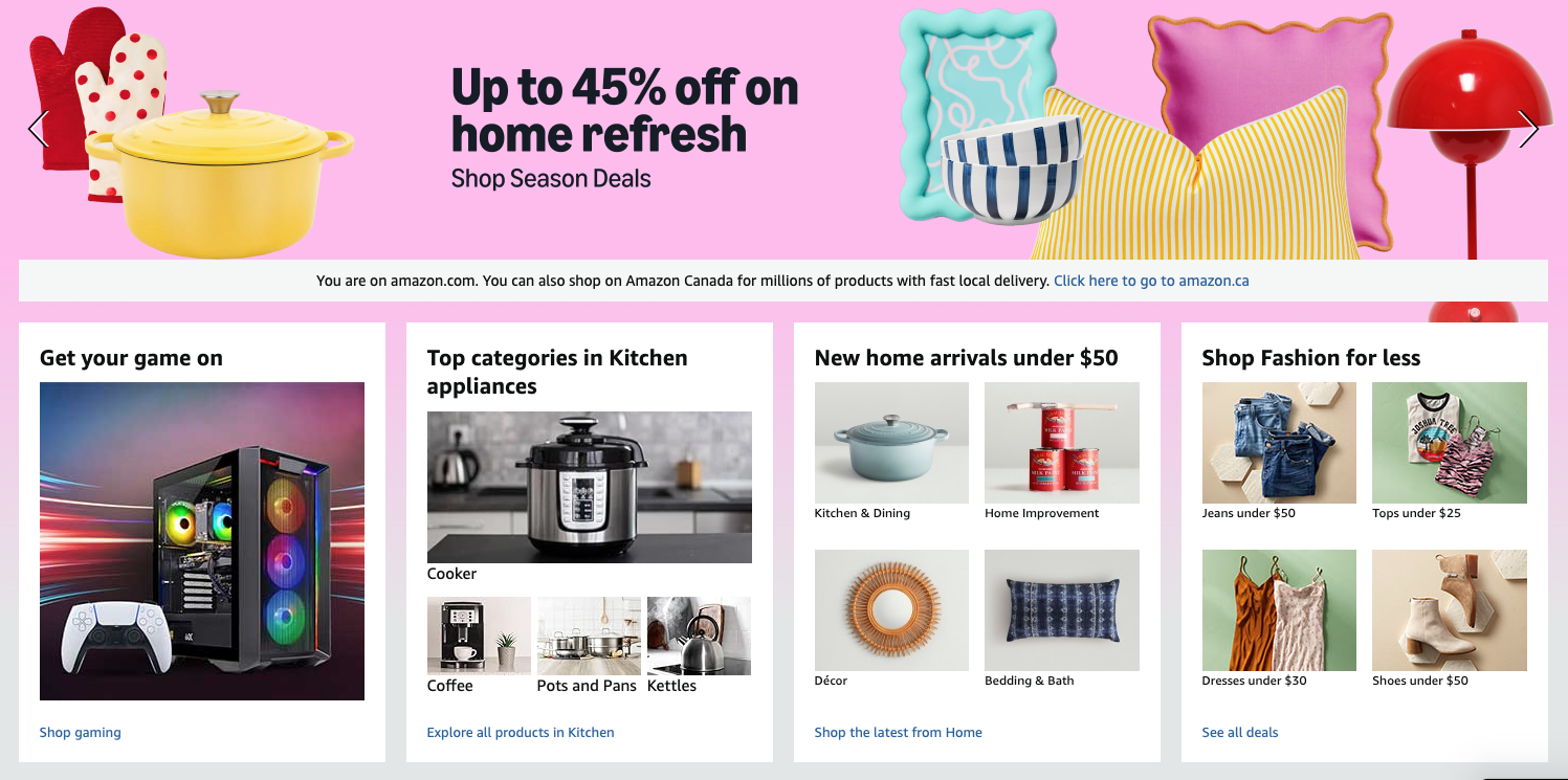 Online shopping example